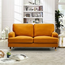Woodbury 2 Seat Velvet Sofa - Orange