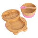 image 1 of Tiny Dining Children's Bamboo Suction Penguin Dinner Set - Pink