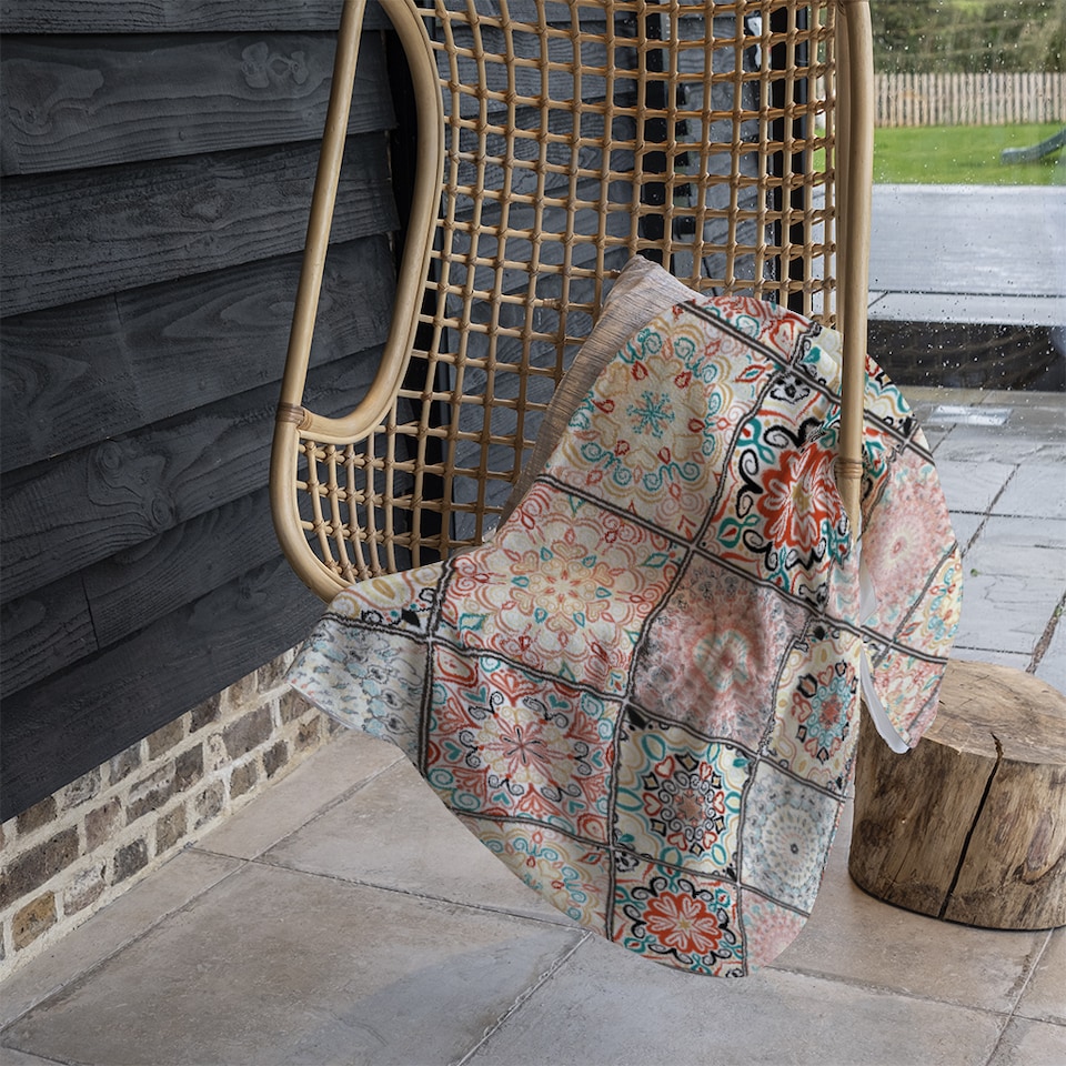 image 1 of Luxury Oriental Tile Blanket | Multi