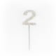 image 3 of Cake Topper Number 25 - Silver Diamond Silver