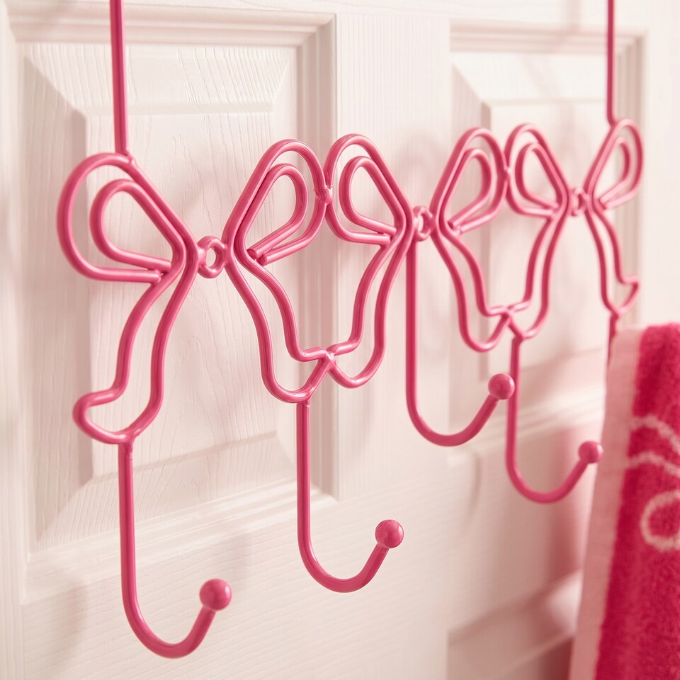 image 1 of OHS Bows Over the Door Hook Hanger 5 Hooks Coats Towel Rack
