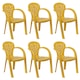 image 1 of Coloured Plastic Kids Chairs Stackable Nursery Indoor Outdoor Party Garden Play | Yellow | 6 Pcs Yellow | 6
