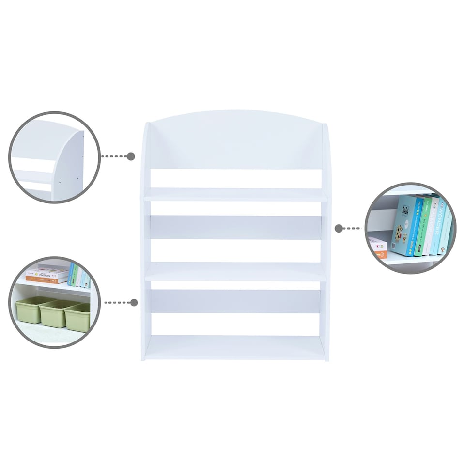 image 1 of Teamson Kids Children's 3 Shelf Bookcase, White