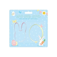 Pastel Pink & Yellow Bunny & Egg Easter Cookie Cutters - Pack of 2