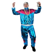 80s Shell Suit Costume Blue | L