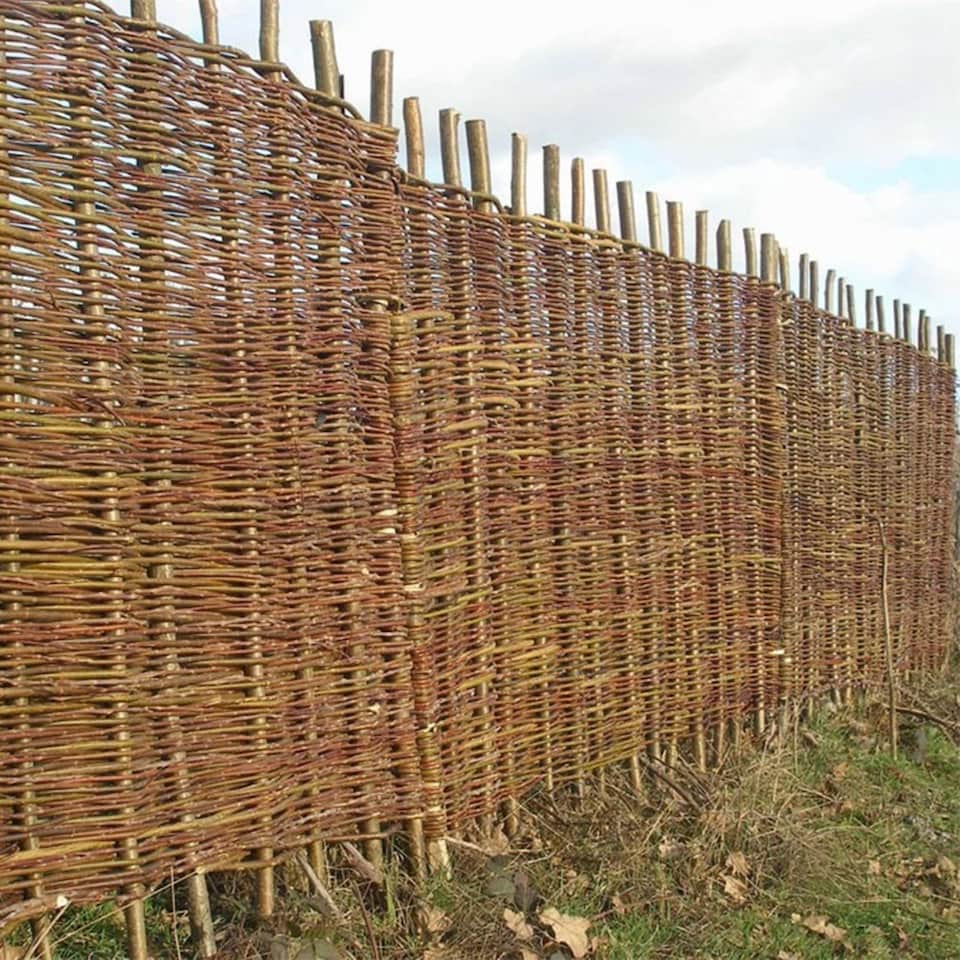 image 1 of Willow Hurdle Fence Panel Premium Weave Woven Screening 6ft x 2ft | Brown | Brown