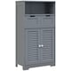 image 1 of kleankin Free Standing Bathroom Storage Cabinet with Louvred Doors, 2 Drawers, Grey