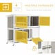 image 5 of PawHut Two-Tier Wooden Rabbit Hutch, with Wheels, Trough, Rain Cover, Tray