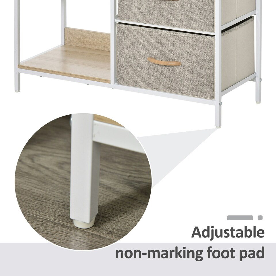 image 1 of HOMCOM Chest Dresser Tower with 3 Drawers Storage Cabinet Organizer, Beige