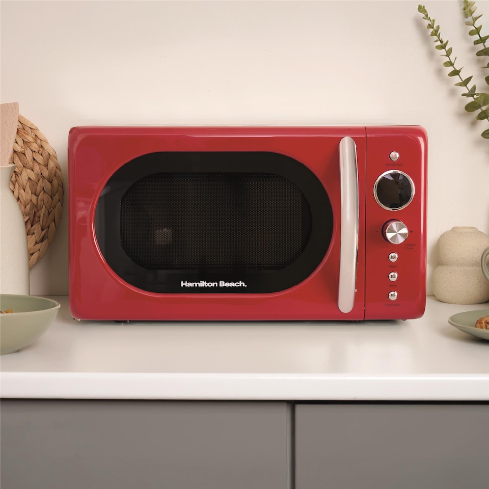 image 1 of Hamilton Beach 20L Retro Red Microwave
