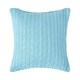 image 1 of Homescapes Cotton Cable Knit Pastel Blue Cushion Cover - 45 x 45 cm | Blue | Blue | 45 x 45 cm