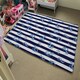 image 4 of Blue Anchors on Navy Striped Background (Rug) Blue | XL: 160x230cm