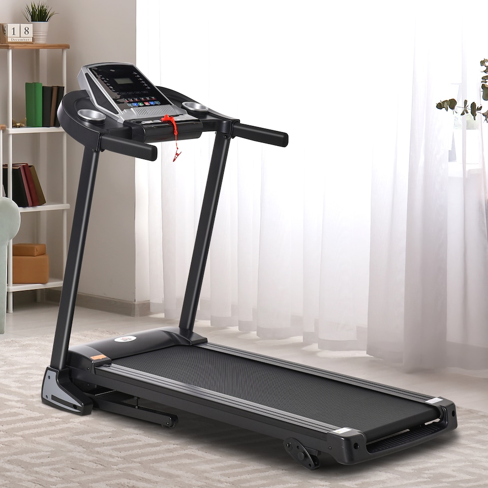 image 1 of HOMCOM Folding 12km/h Electric Treadmill Running Machine w/ Incline LED Display