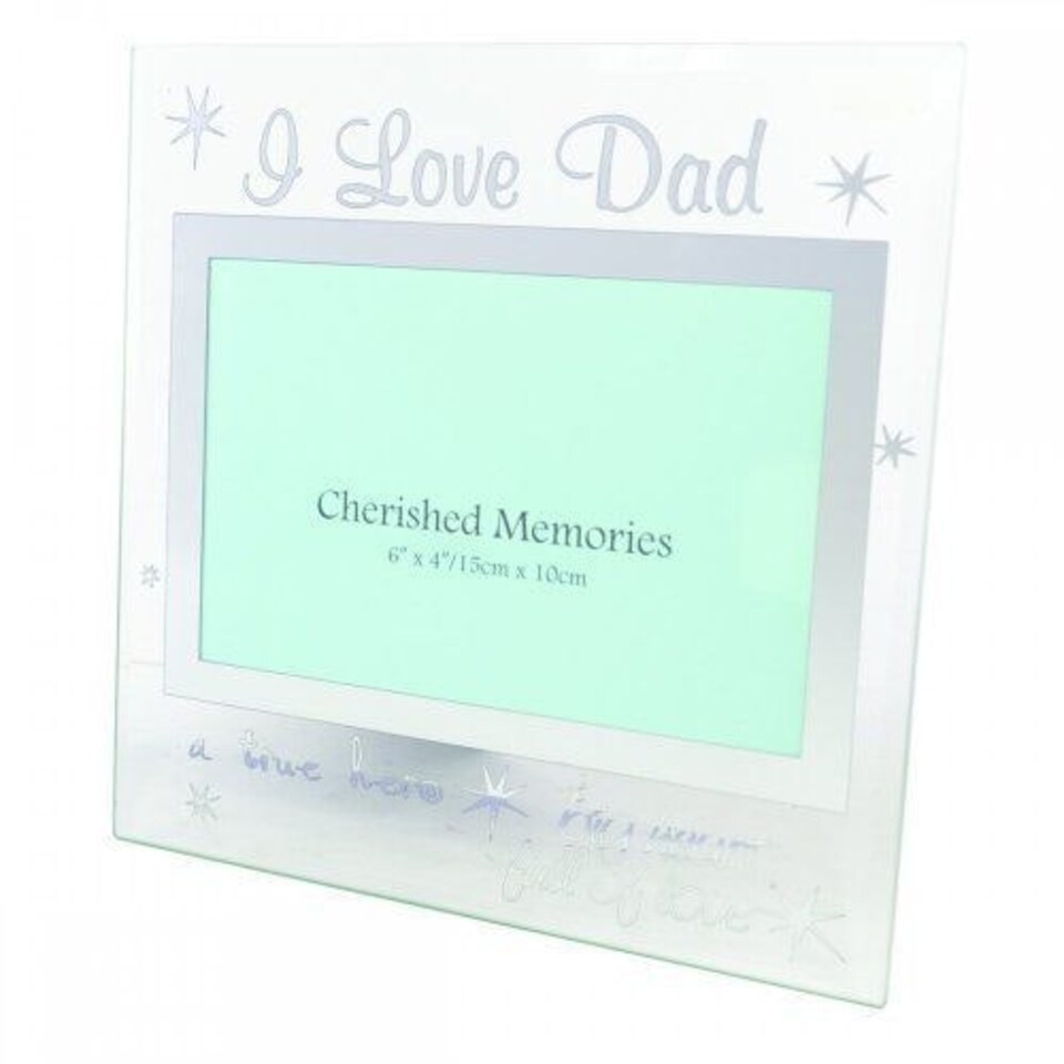 image 1 of Cherished Memories - I Love Dad Glass Photo Frame