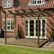 image 3 of Wall Mounted Pergola and Decking Kit - L300 x W300 x H270  cm - Rustic Brown