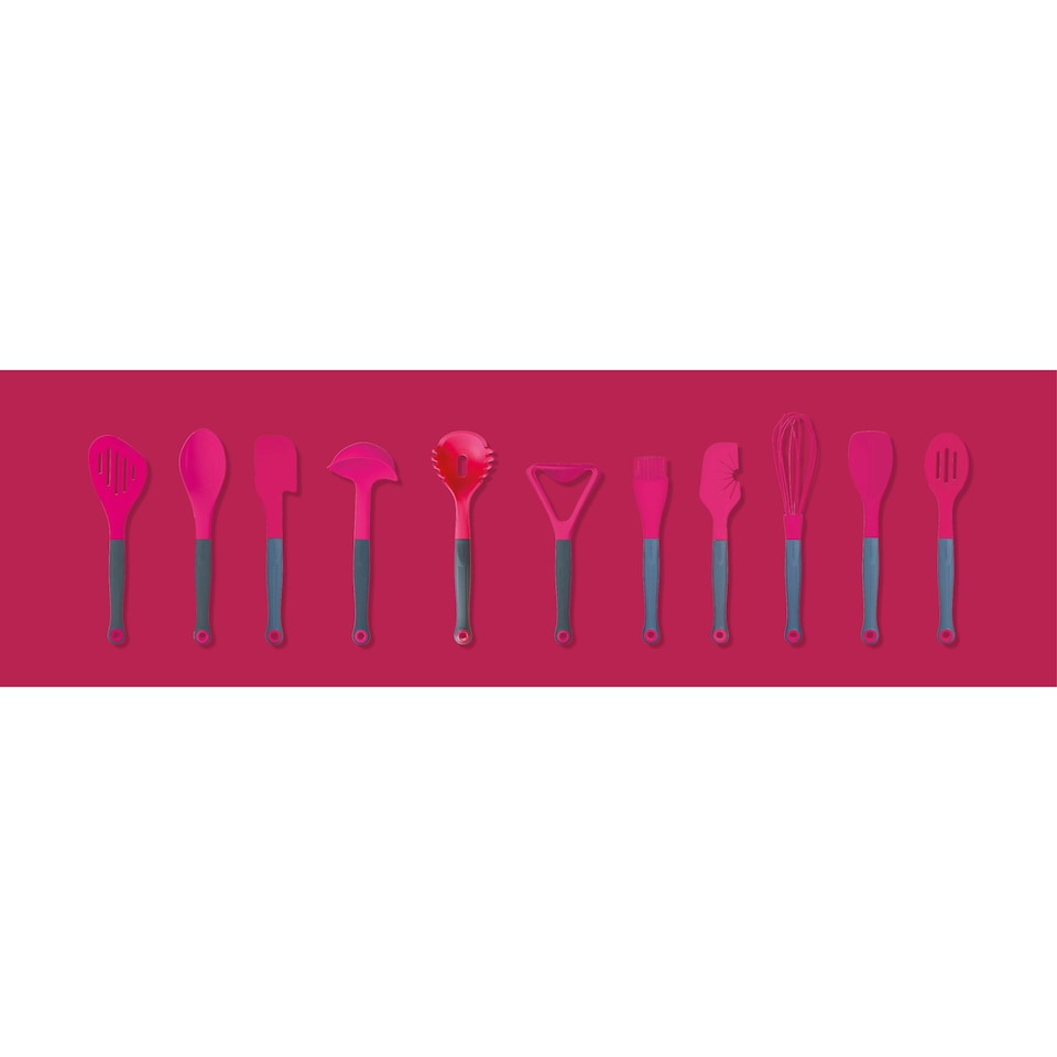 image 1 of Colourworks Slotted Serving Spoon Pink