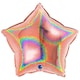 image 1 of Glitter Holographic Rose Gold Star Shape Foil Helium Balloon 46cm / 18 in