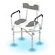 image 1 of HOMCOM Padded Bath Chair with Slotted Seat and Adjustable Height, Grey