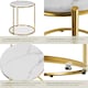 image 4 of Side Table Ellsa - marble top, steel frame, elegant design White | Gold