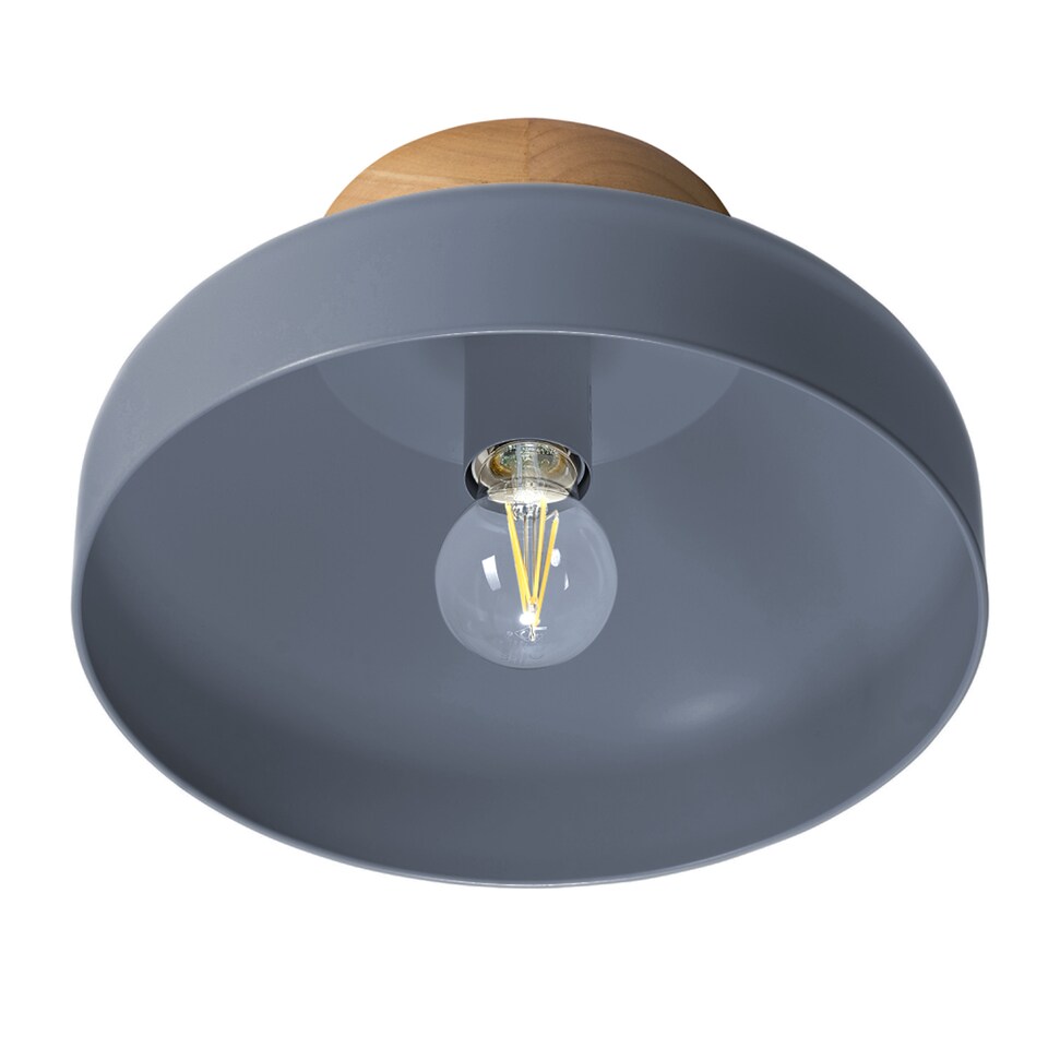 image 1 of Contemporary Scandinavian Designed Semi Flush Ceiling Light in Charcoal Grey | Grey