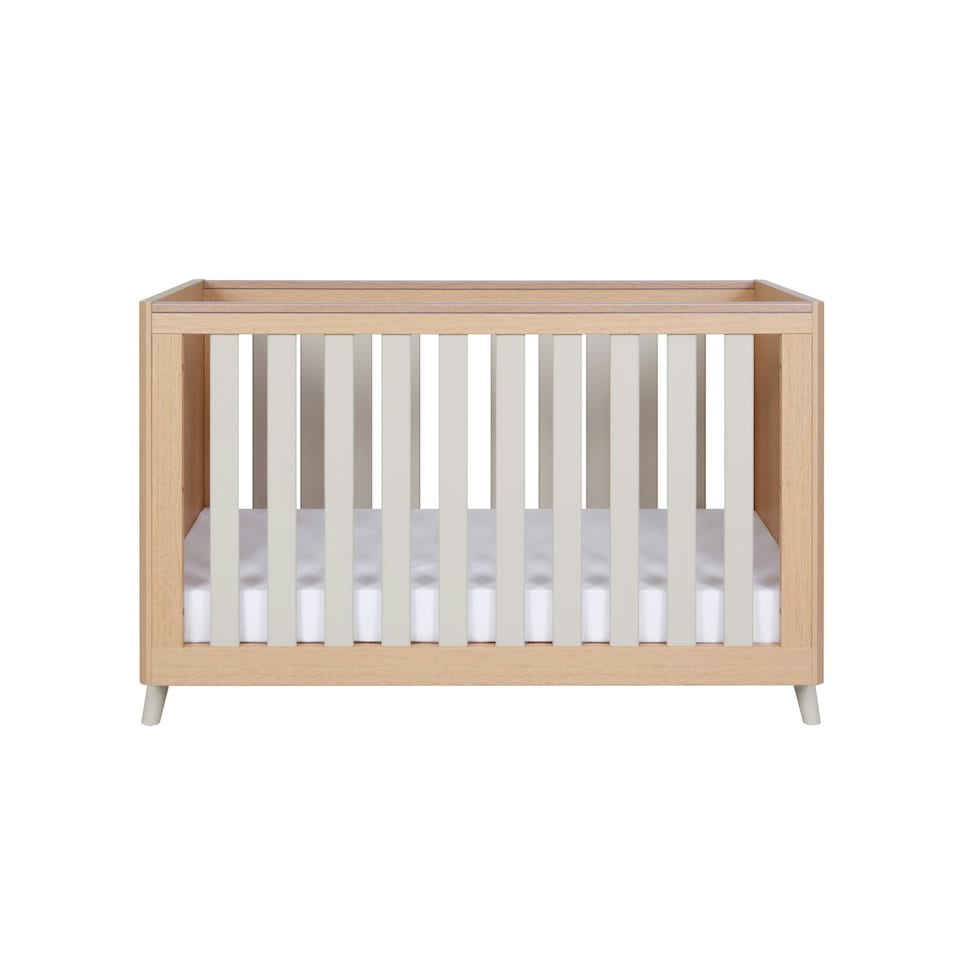 image 1 of Tutti Bambini Fika Mini Cot Bed - Light Oak/White Sand