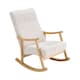 image 1 of Living and Home Velvet Upholstered Tufting Rocking Chair White