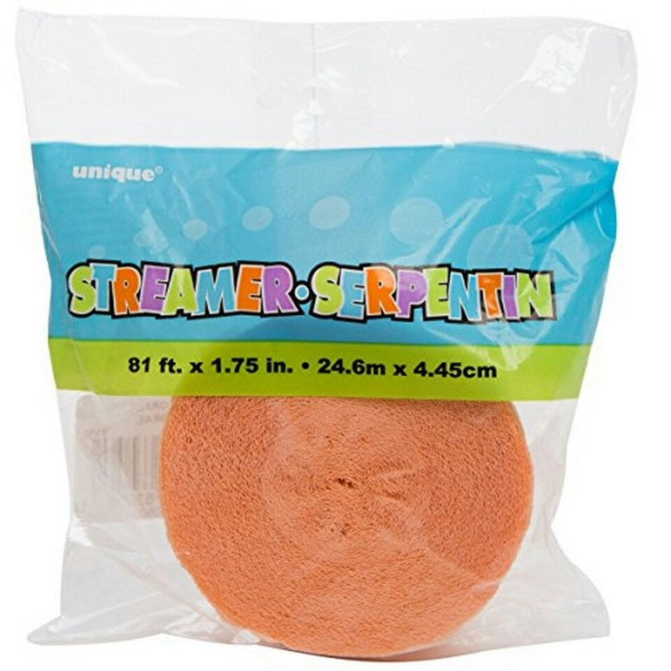 image 1 of Unique Party Crepe Paper Plain Streamer - Coral - One Size