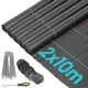 image 1 of Harbour Housewares 110gsm Weed Control Membrane Set with Pegs & Plates - 2m x 50m (5 Rolls) | Black | Black