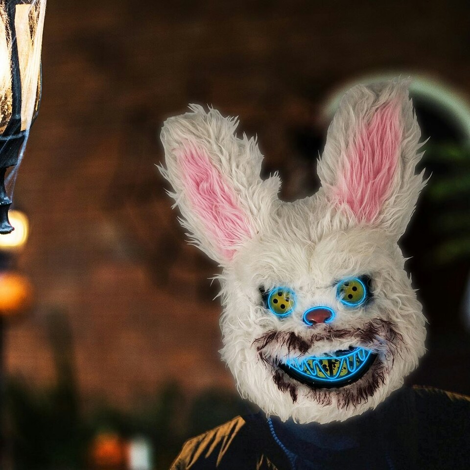 image 1 of Global Gizmos 47919 Light Up Halloween Bunny Mask