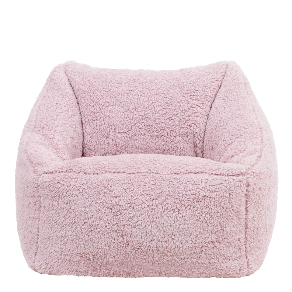 image 1 of Kids Bean Bag Chair - Pink Fluffy Beanbag for Children