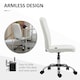 image 6 of Vinsetto Armless Office Chair, Faux Leather Desk Chair with Adjustable Height, Button Tufted, White