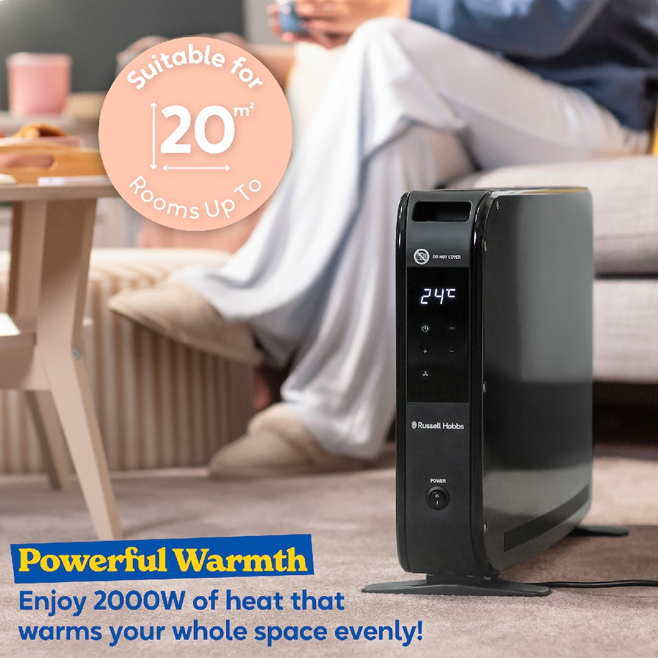 image 1 of Russell Hobbs RHCVHTF2004B Digital Convector Heater 2000W Electric Touch Panel Turbo Fan