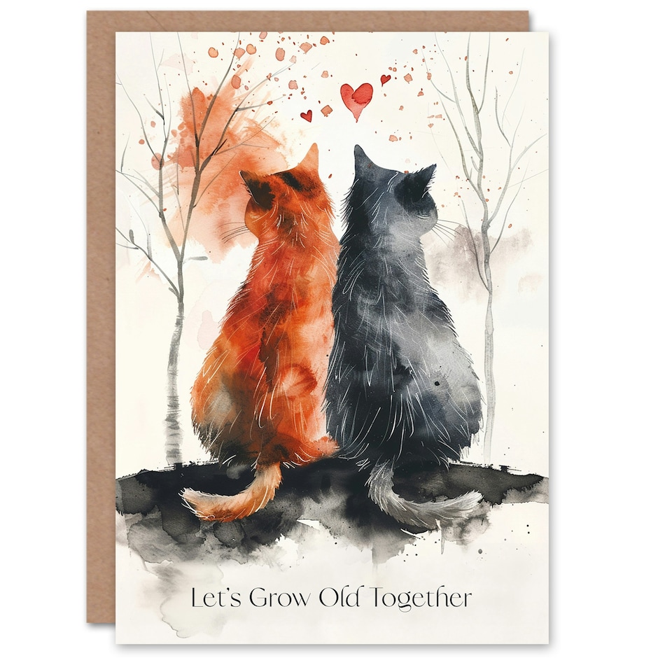 image 1 of Lover Grow Old Together Autumn Anniversary Valentines Day Card