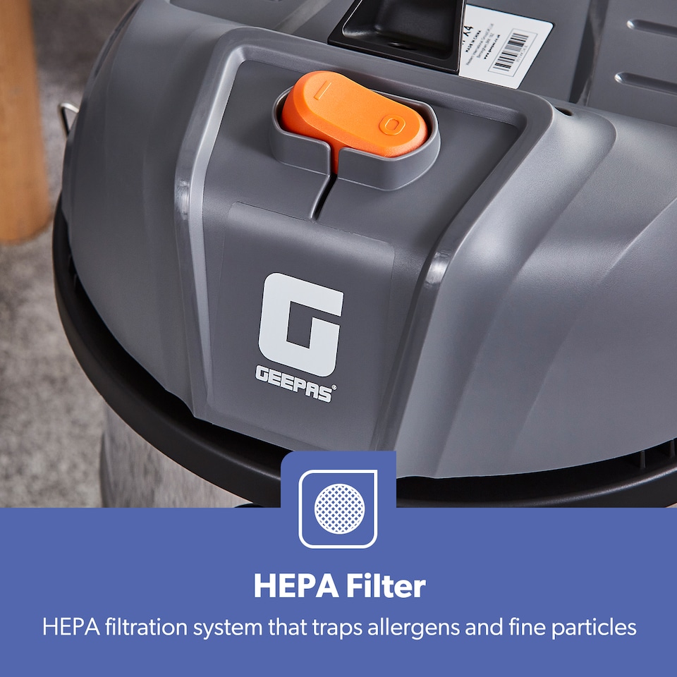 image 1 of GEEPAS 30L Wet & Dry Drum Vacuum Cleaner,  1400W