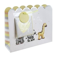 Hello Little One Neutral Baby Large Shopper Gift Bag with Greeting Card 37cm | Multi | 1