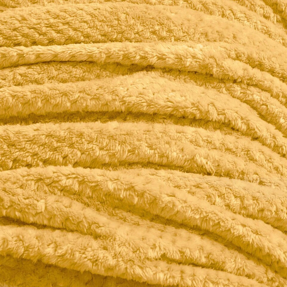 image 1 of OHS Luxury Honeycomb Waffle Warm Blanket, 125x150cm - Ochre Yellow