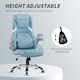 image 3 of Vinsetto Fabric Office Desk Chair w/ Adjustable Height Tilt Function Blue Blue | White accents