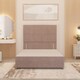 image 5 of Divan Bed Base with 4 Drawers & Plain Floor Standing Headboard Plush Velvet | Pink | Pink