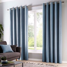 Fusion Sorbonne Eyelet Curtains Blue