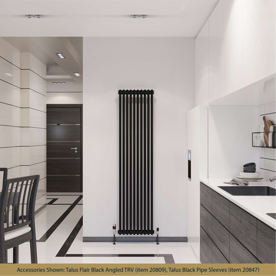 image 1 of Alpha - Black Vertical Column Radiator H1800mm x W460mm 2 Column