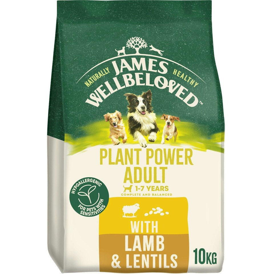 image 1 of James Wellbeloved Plant Power 1-7 Years Adult Dry Dog Food Lamb & Lentils 10kg