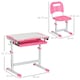 image 7 of HOMCOM Kids Desk and Chair Set w/ Drawer, Pen Slot Hook - Pink 