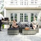 image 6 of Outsunny 5 Pieces Rattan Sofa Set Wicker Sectional Cushion Patio Grey Garden