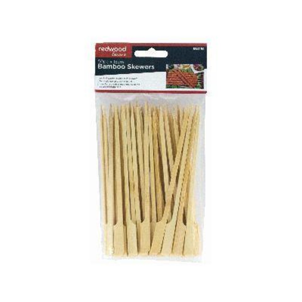 Redwood Bamboo BBQ Skewers - 15cm - Brown - Pack of 50