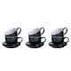 image 1 of Argon Tableware 12 Piece Coloured Cappuccino Cup & Saucer Set - 250ml - Black