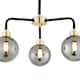 image 4 of First Choice Lighting Black Paint and Smoked Glass 3 Light Black | Grey