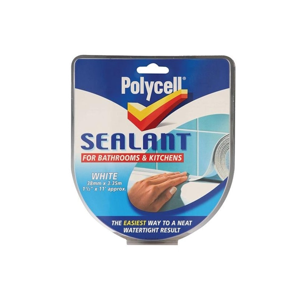 Polycell Sealant Strip, Bathroom & Kitchen - white - 41mm White