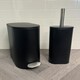 image 1 of Showerdrape Fortuna 5L Soft Close Bathroom Pedal Bin and Toilet Brush Set in Black