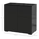 image 5 of HOMCOM High Gloss Frame Sideboard, Side Cabinet, Push-Open Design with 2 Drawer for Living Room, Bedroom, Black