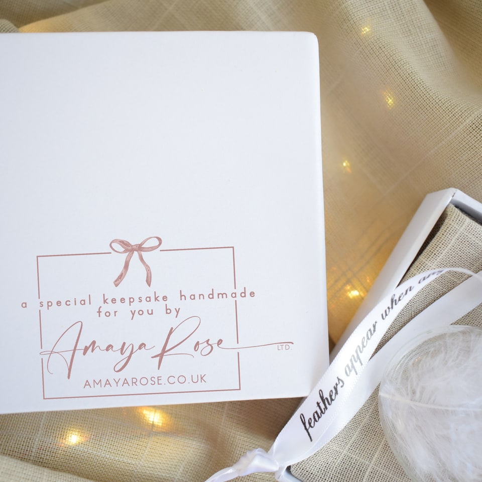 image 1 of THINKING OF YOU In Memory of Feather Heart Bauble Gift Boxed